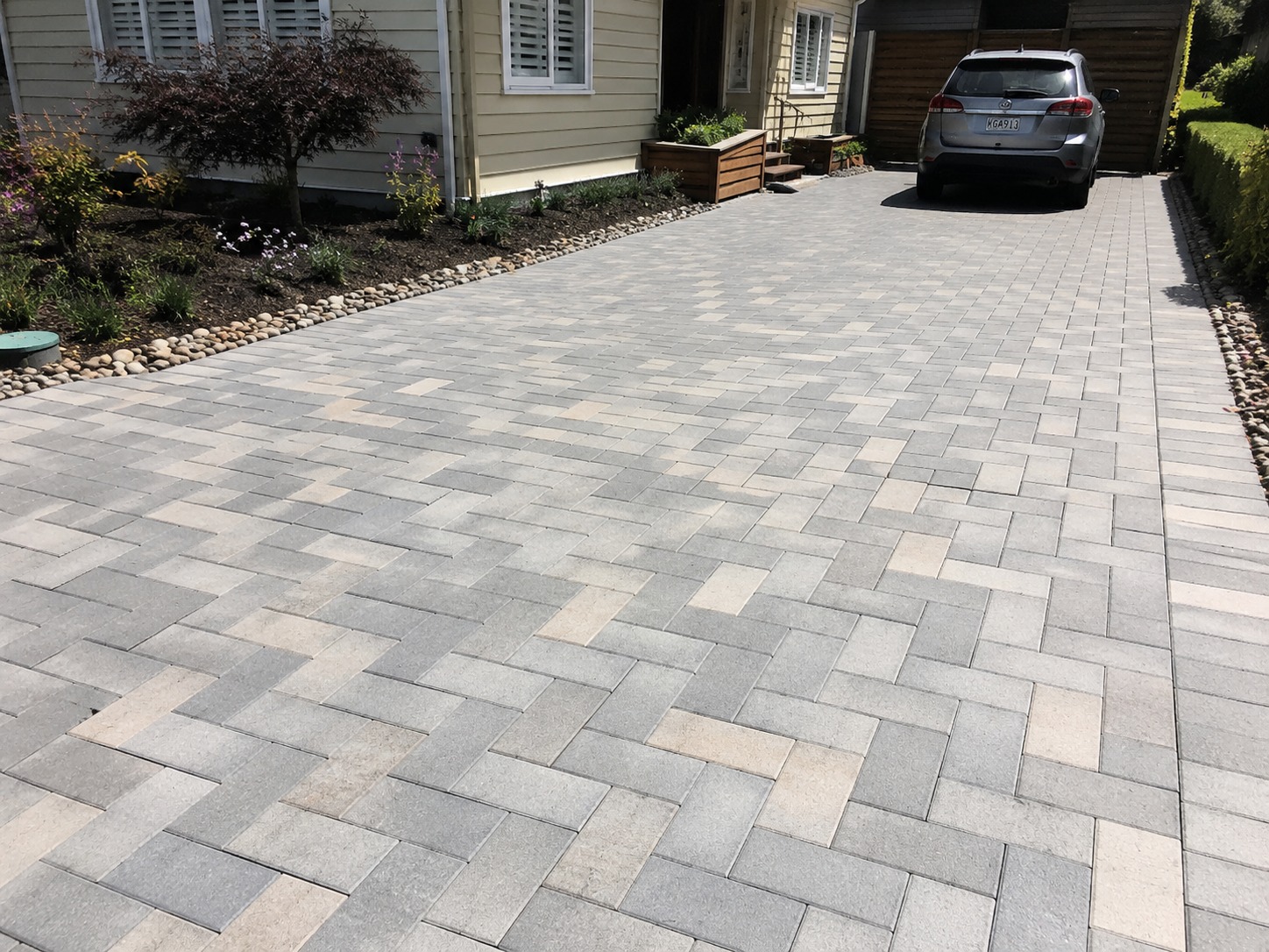 Basket weave paver design Auckland
