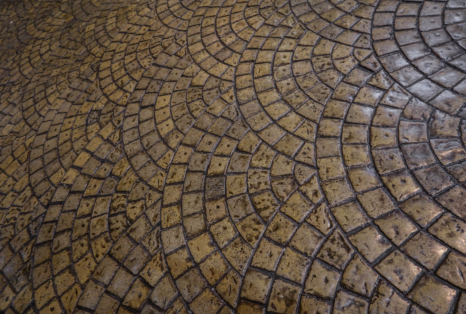 Stamped concrete pattern resembling natural stone texture